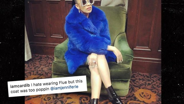 cardi b flue crypts taunt blue coat instagram tmz