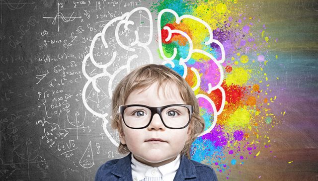 Boy glassescolourful brain