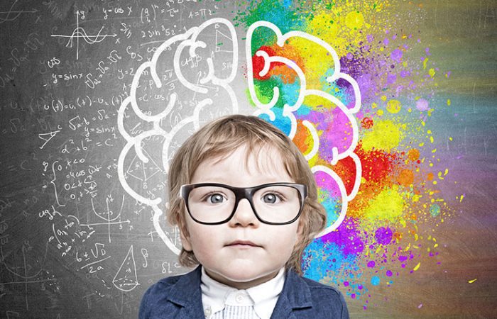 Boy glassescolourful brain